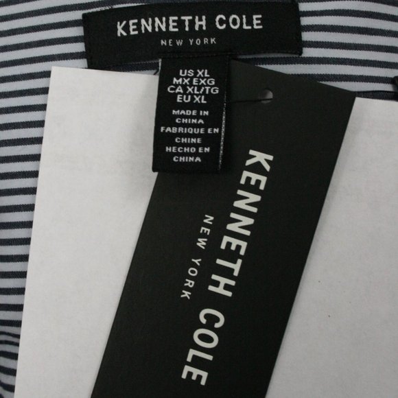 Kenneth Cole Ruffle Indigo Cotton Blouse SZ XL - Picture 9 of 12